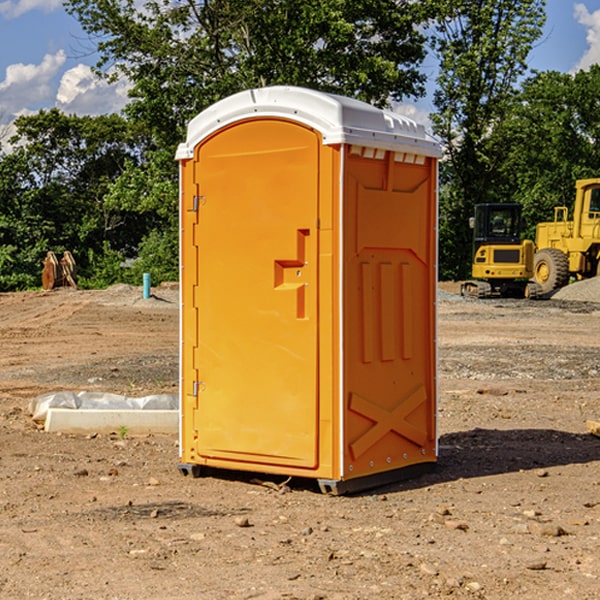 how often are the portable restrooms cleaned and serviced during a rental period in Sterling